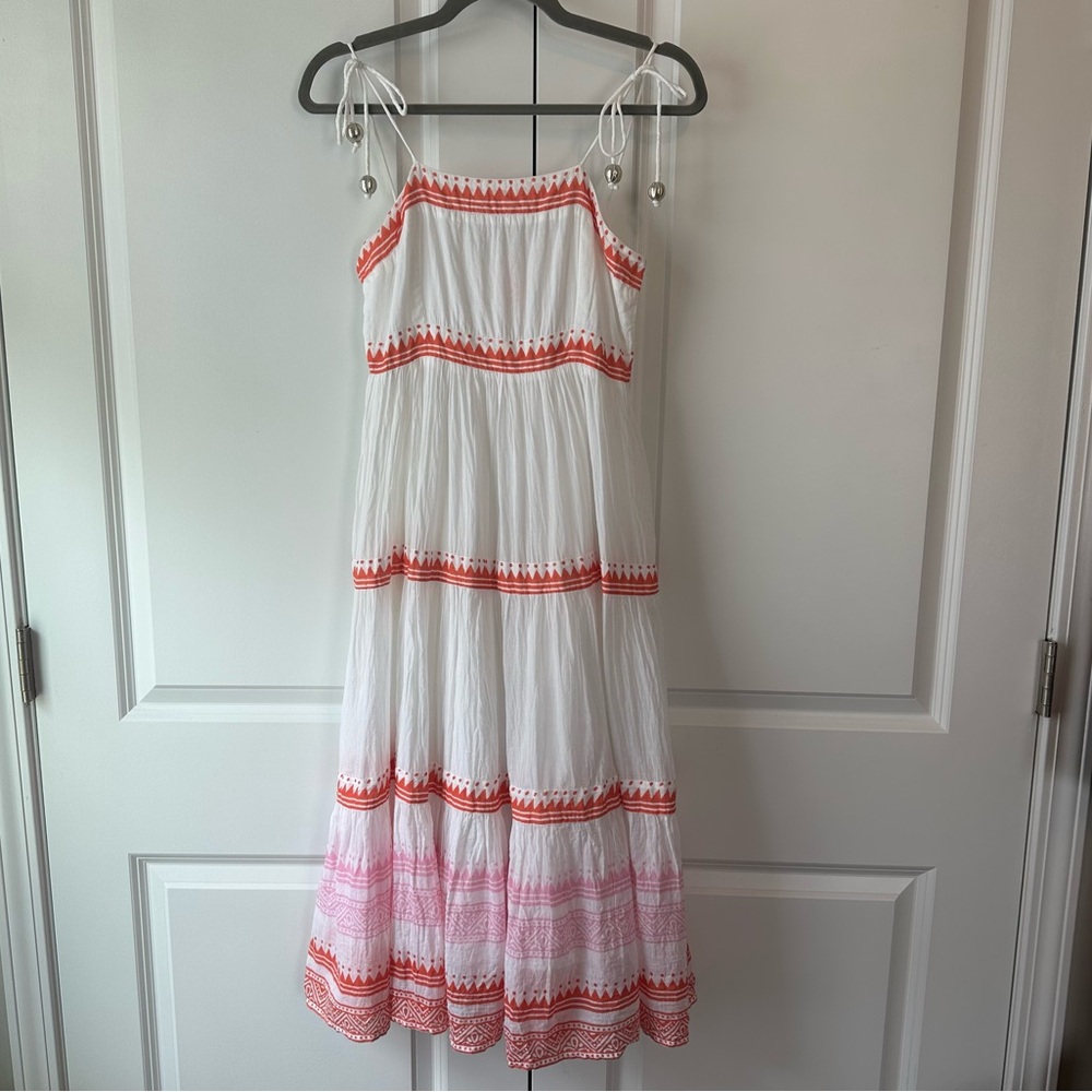 Oliphant White and Red Maxi Dress